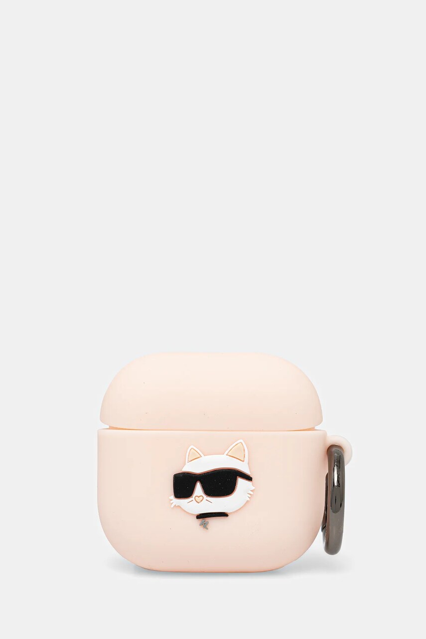 Levně Kryt na airpods Karl Lagerfeld 4 růžová barva, KLA4RUNCHP