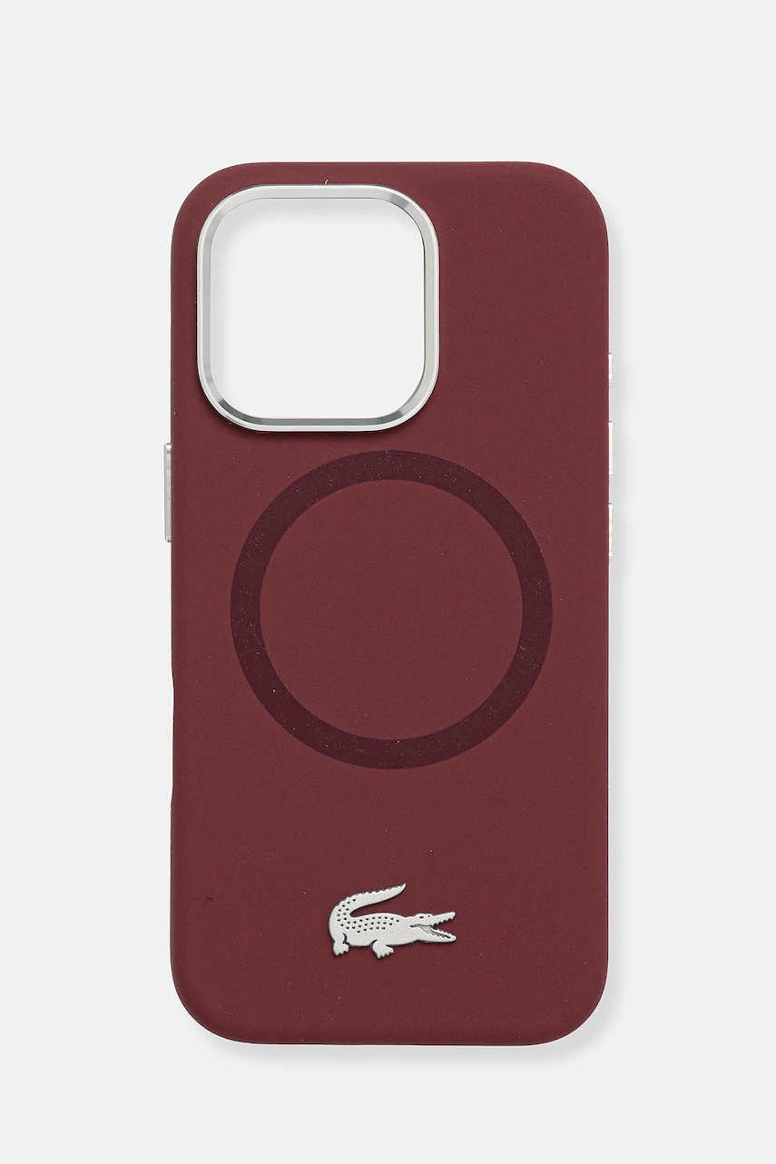Lacoste carcasă de telefon iPhone 16 Pro culoarea bordo, LCHMP16LSMAR