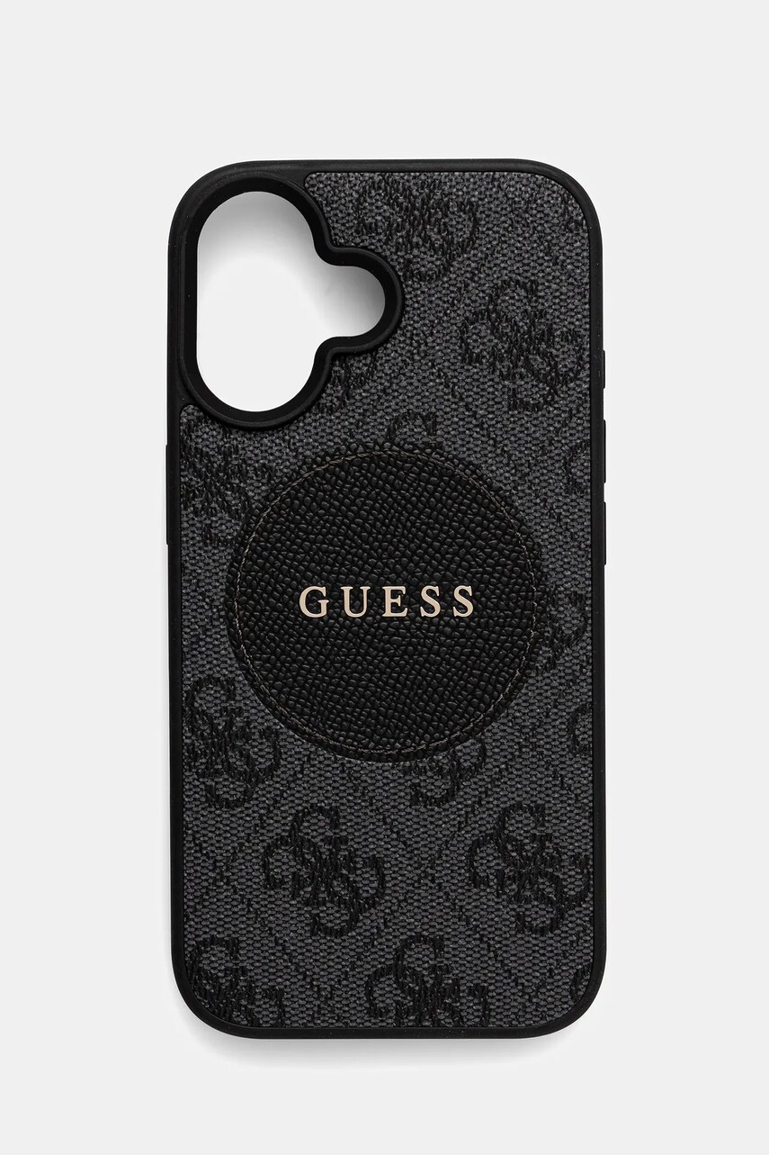 Levně Pouzdro na telefon Guess iPhone 16 černá barva, GUHMP16SP4PGRSGK