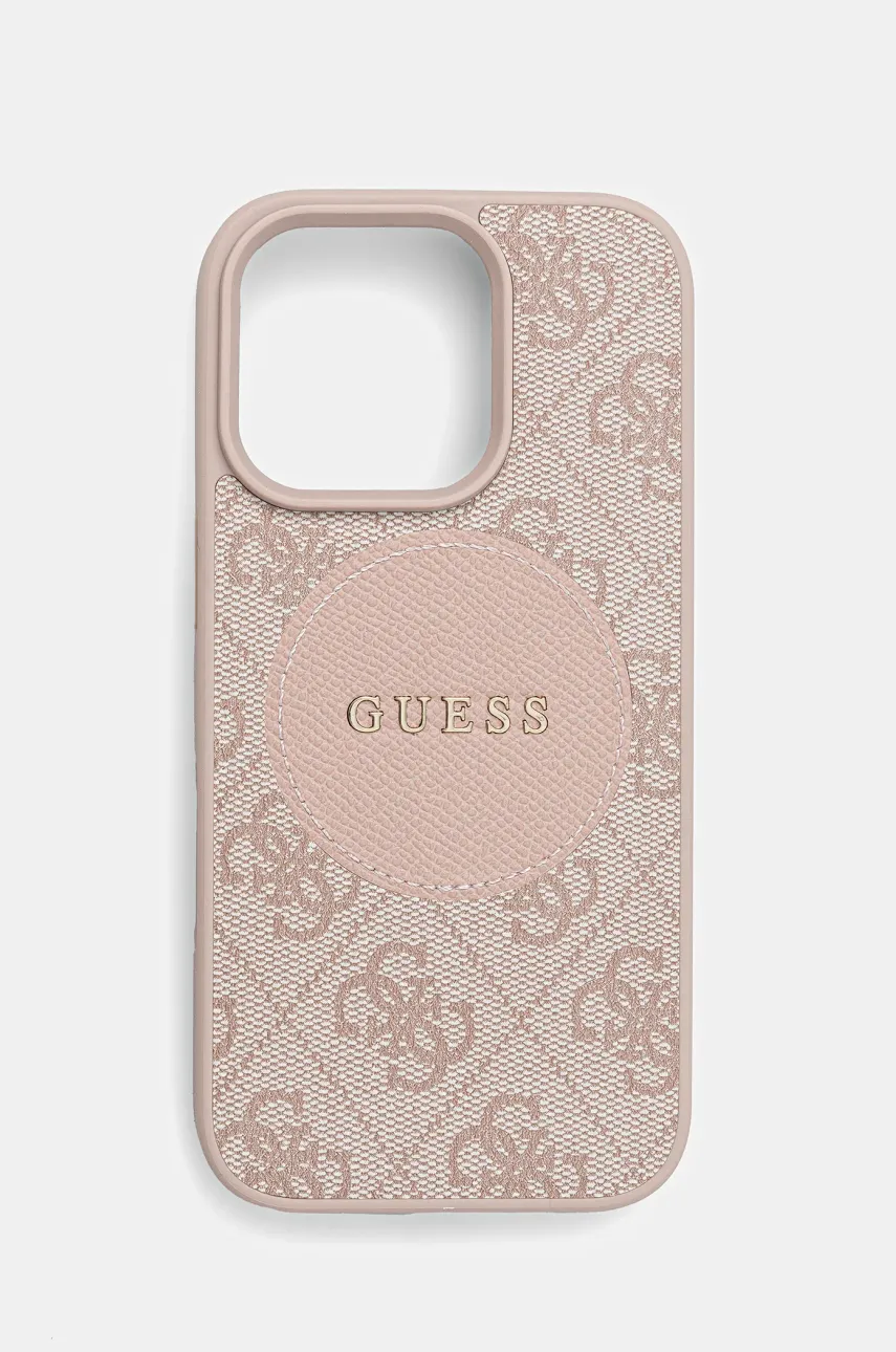 Levně Obal na telefon Guess iPhone 16 Pro růžová barva, GUHMP16LP4PGRSGP