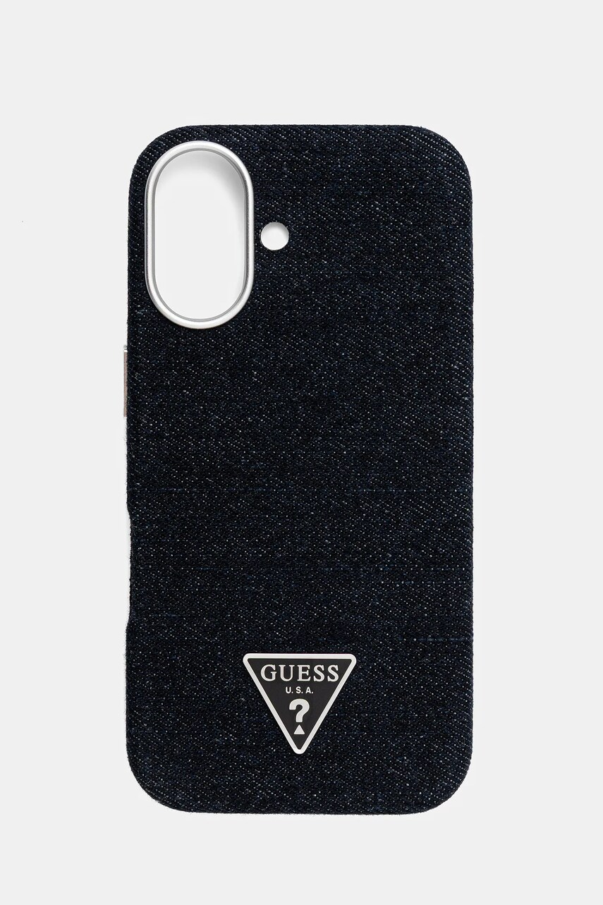 Levně Obal na telefon Guess iPhone 16 černá barva, GUHMP16SRJFWTLK