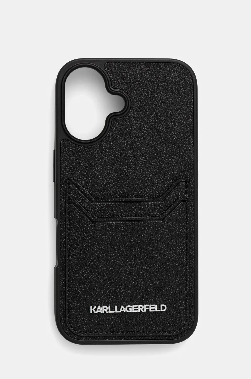 Levně Obal na telefon Karl Lagerfeld iPhone 16 černá barva, KLHCP16SPKHPORPK