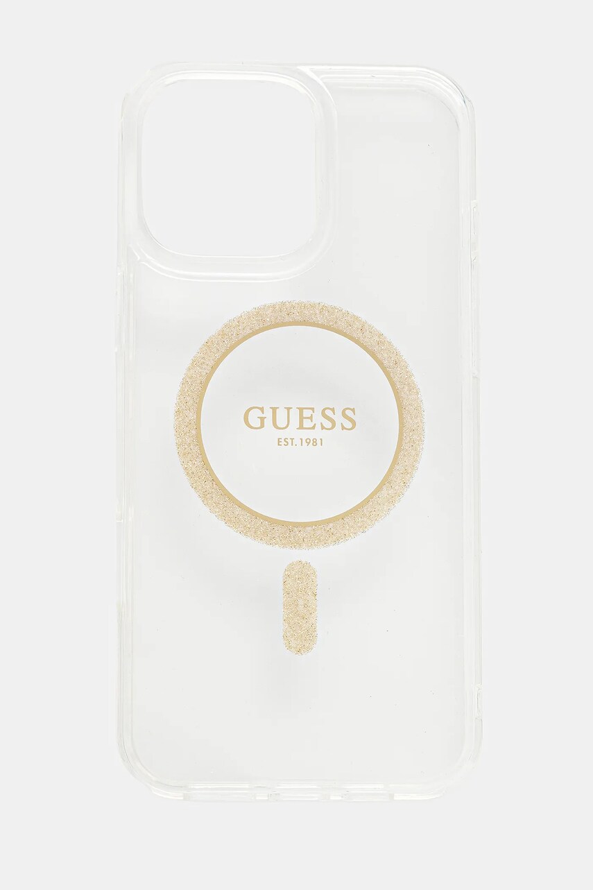 Levně Obal na telefon Guess průhledná barva, GUHMP16XHFGERET
