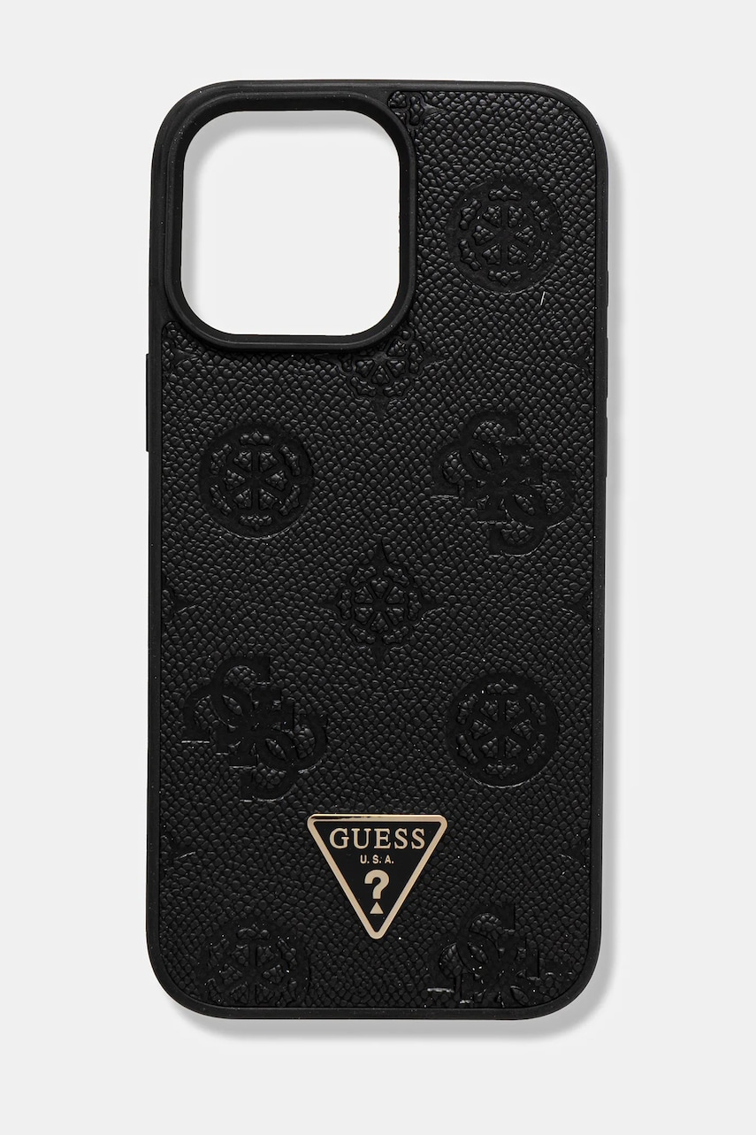 Levně Obal na telefon Guess iPhone 16 Pro Max černá barva, GUHMP16XPGBTMK