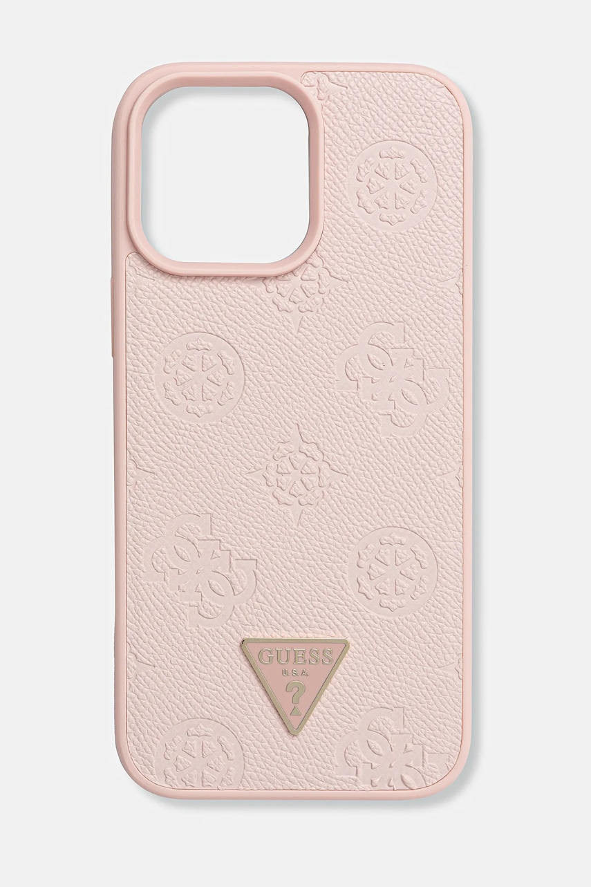 Levně Obal na telefon Guess iPhone 16 Pro Max růžová barva, GUHMP16XPGBTMP