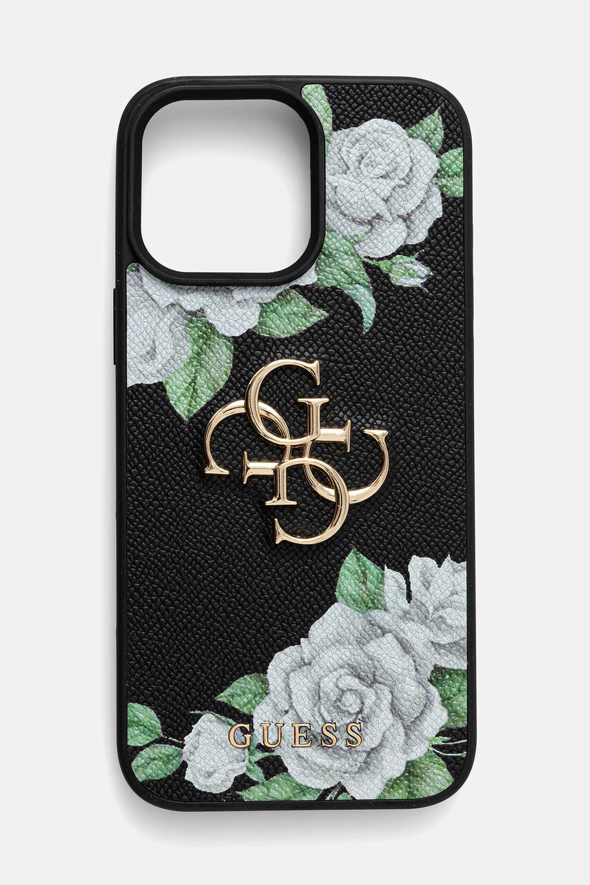 Levně Obal na telefon Guess iPhone 16 Pro Max černá barva, GUHCP16XPGROP4MK