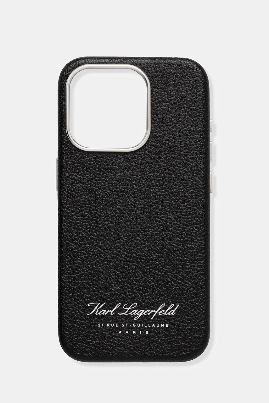 Levně Obal na telefon Karl Lagerfeld iPhone 15 Pro černá barva, KLHCP15LPGWCMKHK