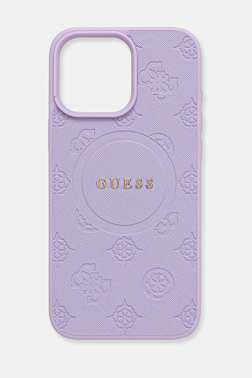 Levně Obal na telefon Guess iPhone 16 Pro Max fialová barva, GUHMP16XPSAPSMEU