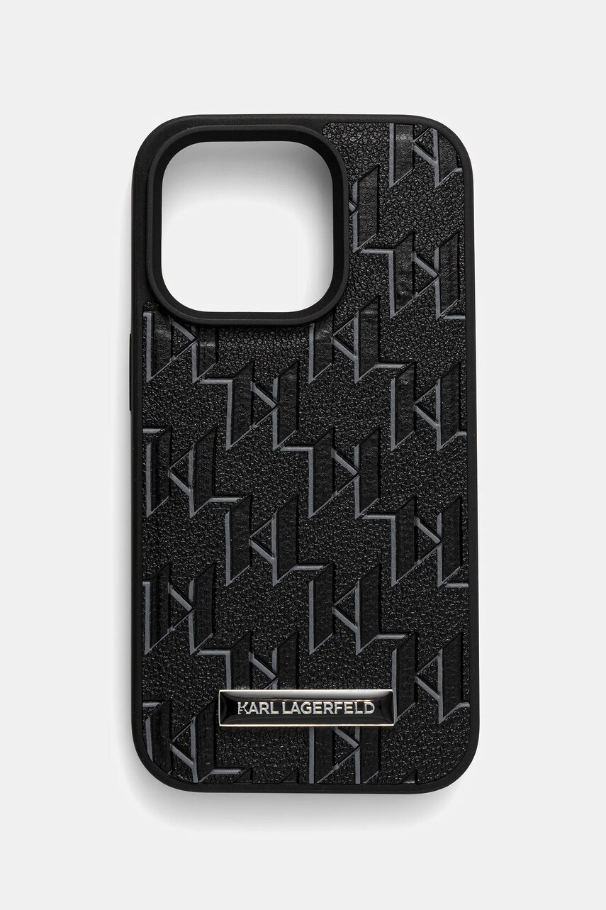 Karl Lagerfeld husa pentru telefon iPhone 15 Pro culoarea negru, KLHMP15LPKHPORPK