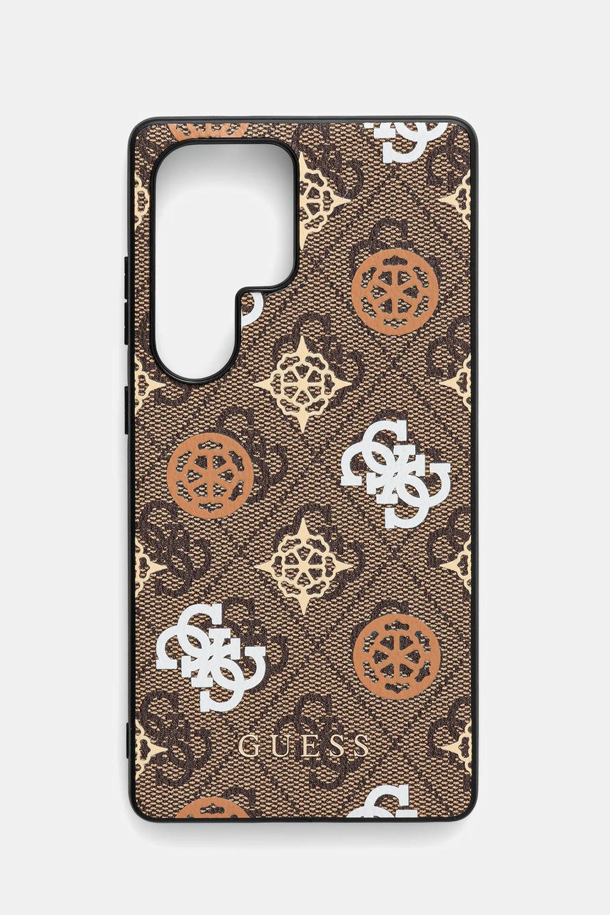 Levně Obal na telefon Guess Samsung Galaxy S25 Ultra hnědá barva, GUHMS25LP4PWPW