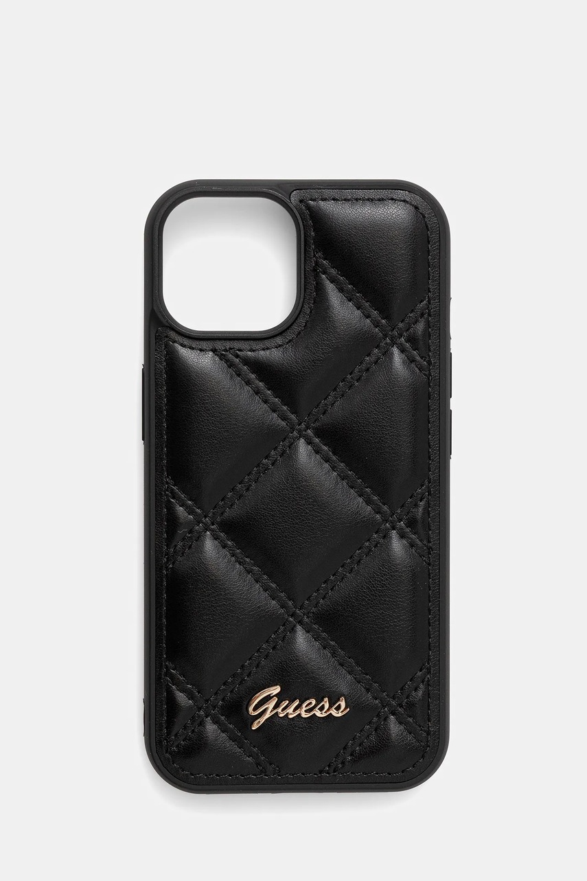 Levně Obal na telefon Guess iPhone 15 / 14 / 13 6.1" černá barva, GUHCP15SPSQSQSK