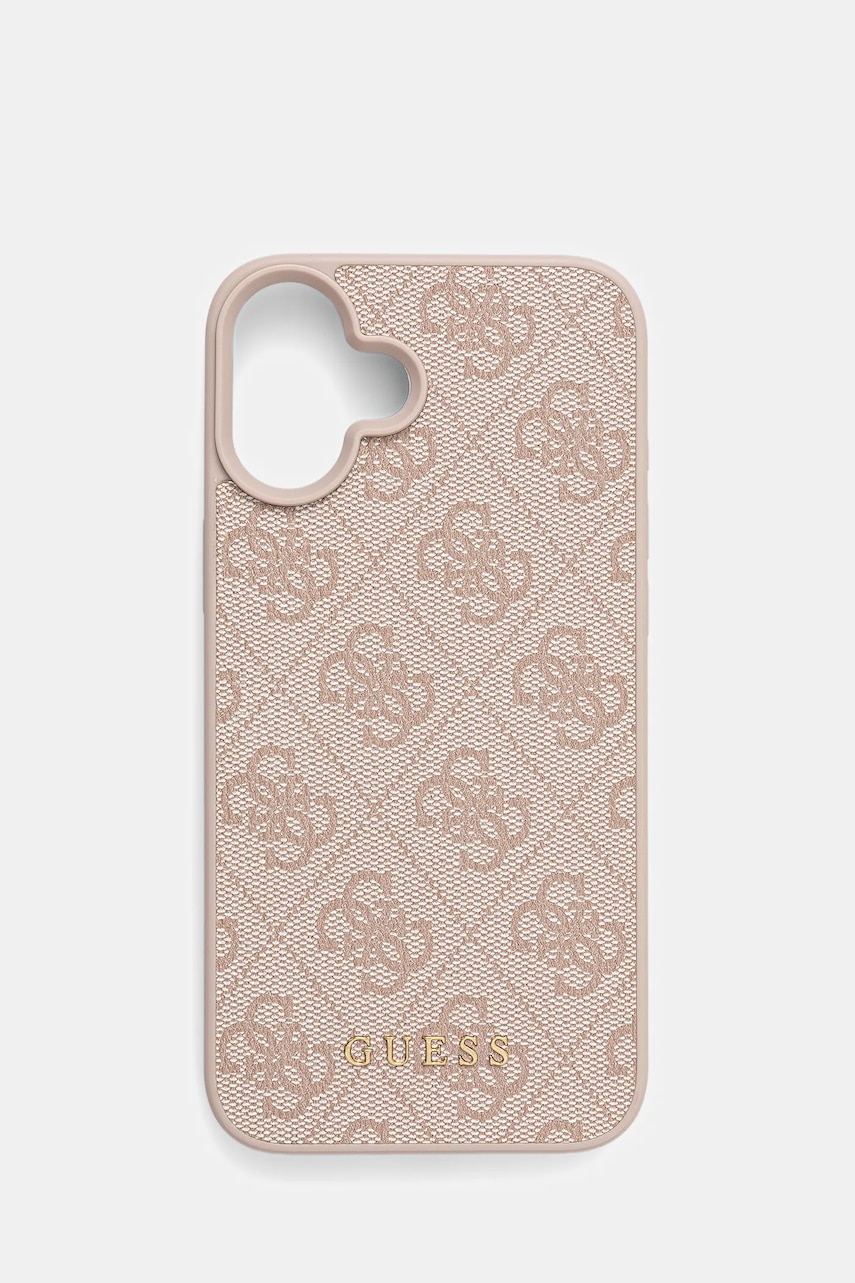 Levně Obal na telefon Guess iPhone 16 Plus 6.7" růžová barva, GUHCP16MG4GFPI