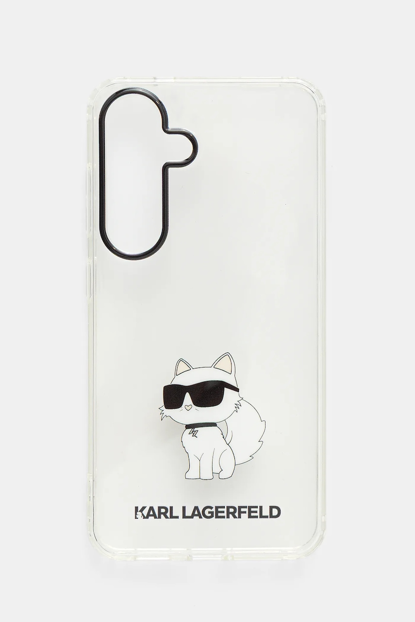 Levně Obal na telefon Karl Lagerfeld Samsung S24 Ultra průhledná barva, KLHCS24SHNCHTCT