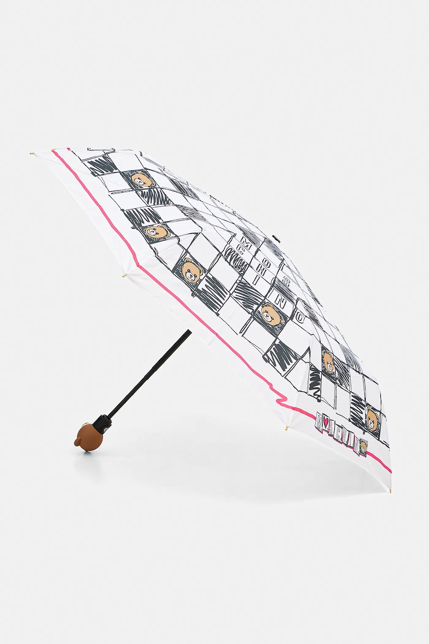 Moschino umbrelă culoarea alb, 8620