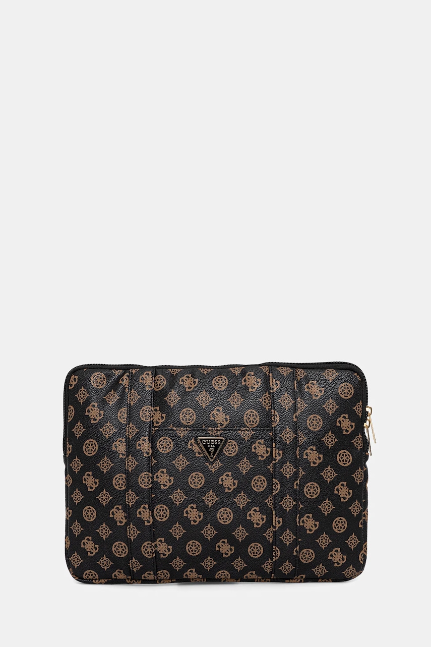Levně Obal na notebook Guess 14" hnědá barva, GUCS14ZPGPOSGNK