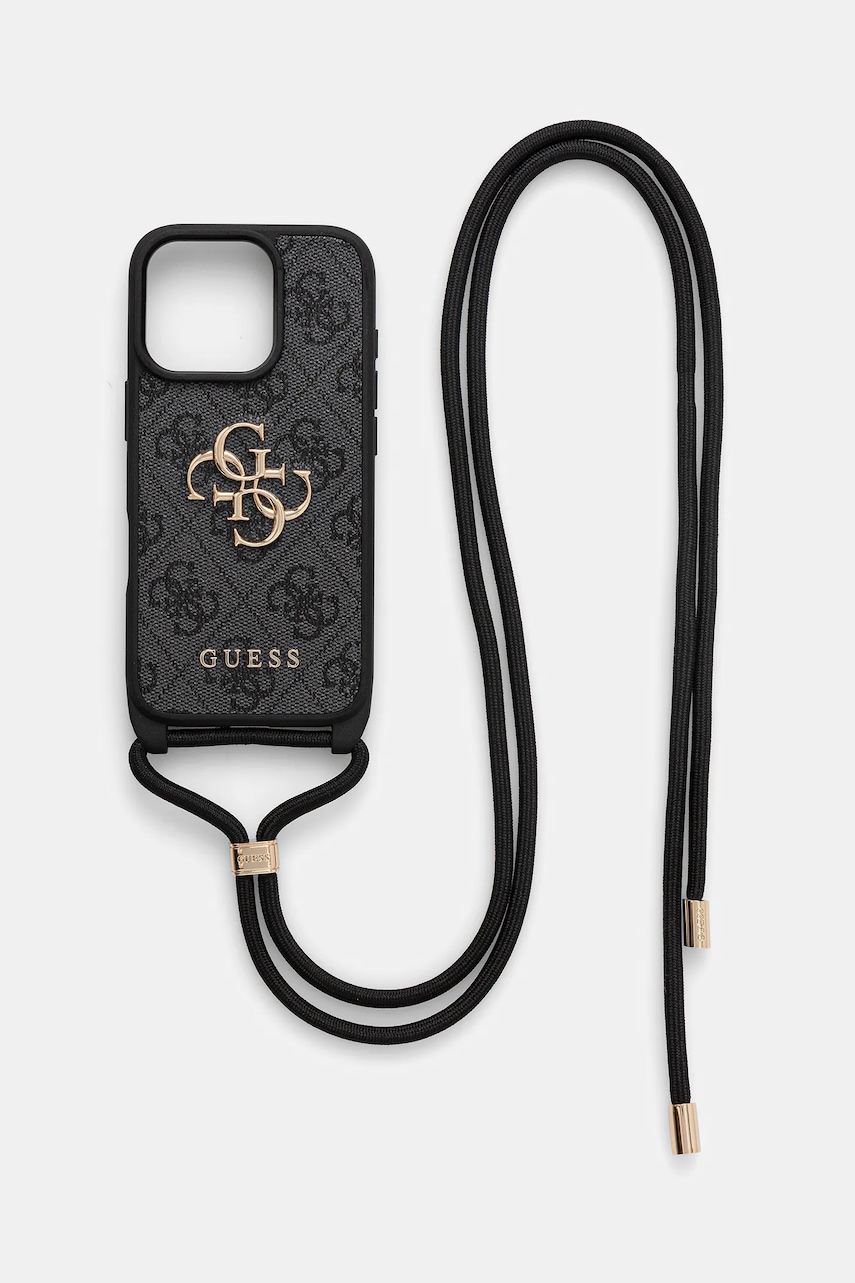 Levně Obal na telefon Guess iPhone 16 Pro černá barva, GUHCP16LP4GMGCRK