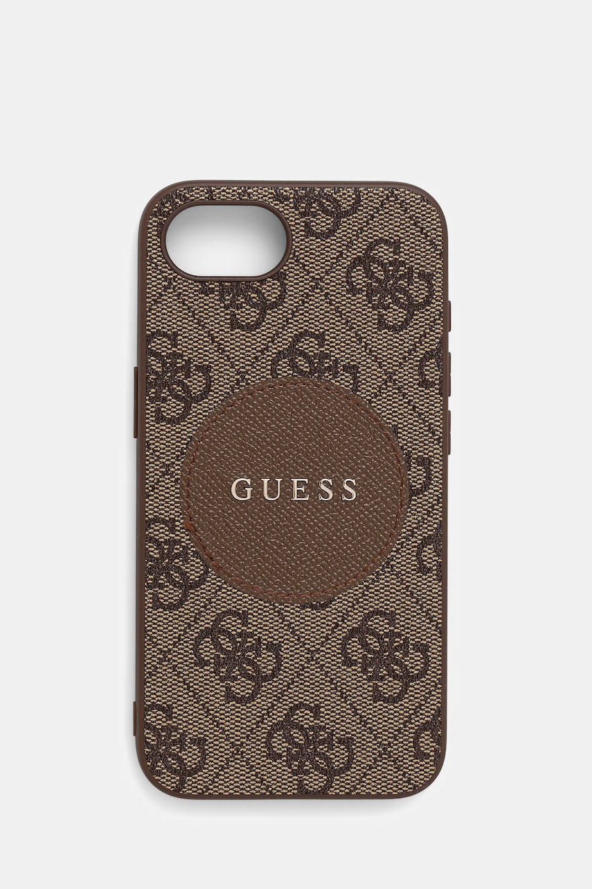 Levně Obal na telefon Guess iPhone 16e hnědá barva, GUHMPSE4P4PGRSGW