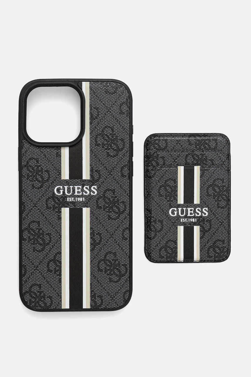 Levně Obal na telefon Guess iPhone 16 Pro Max černá barva, GUBPHCP16XP4RPSK