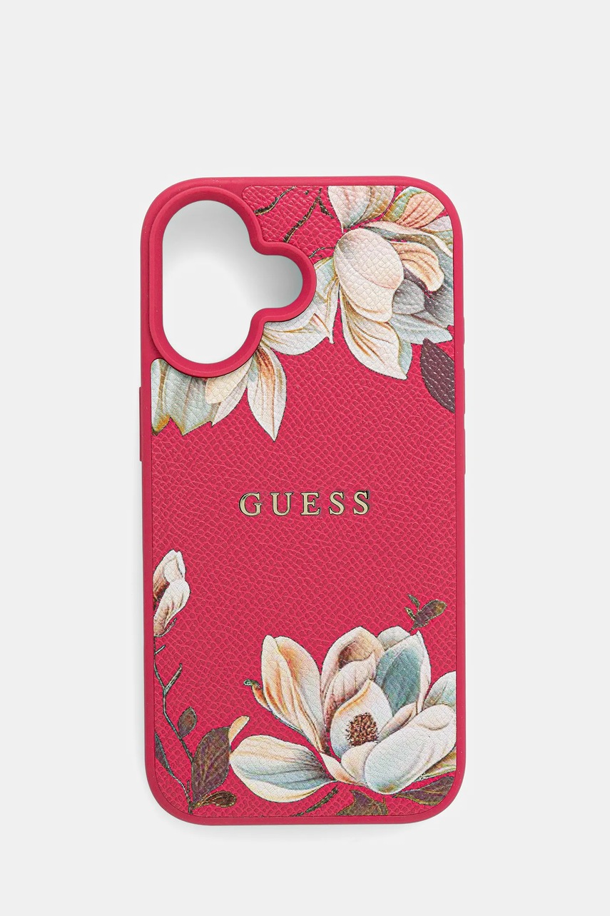Levně Obal na telefon Guess iPhone 16 růžová barva, GUHMP16SPGNMPLMF