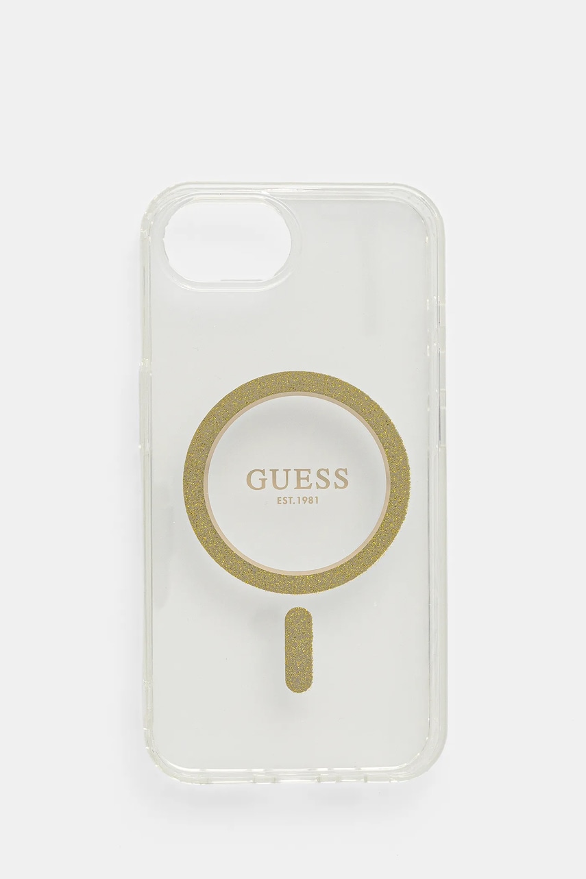 Levně Obal na telefon Guess iPhone 16e průhledná barva, GUHMPSE4HFGERET