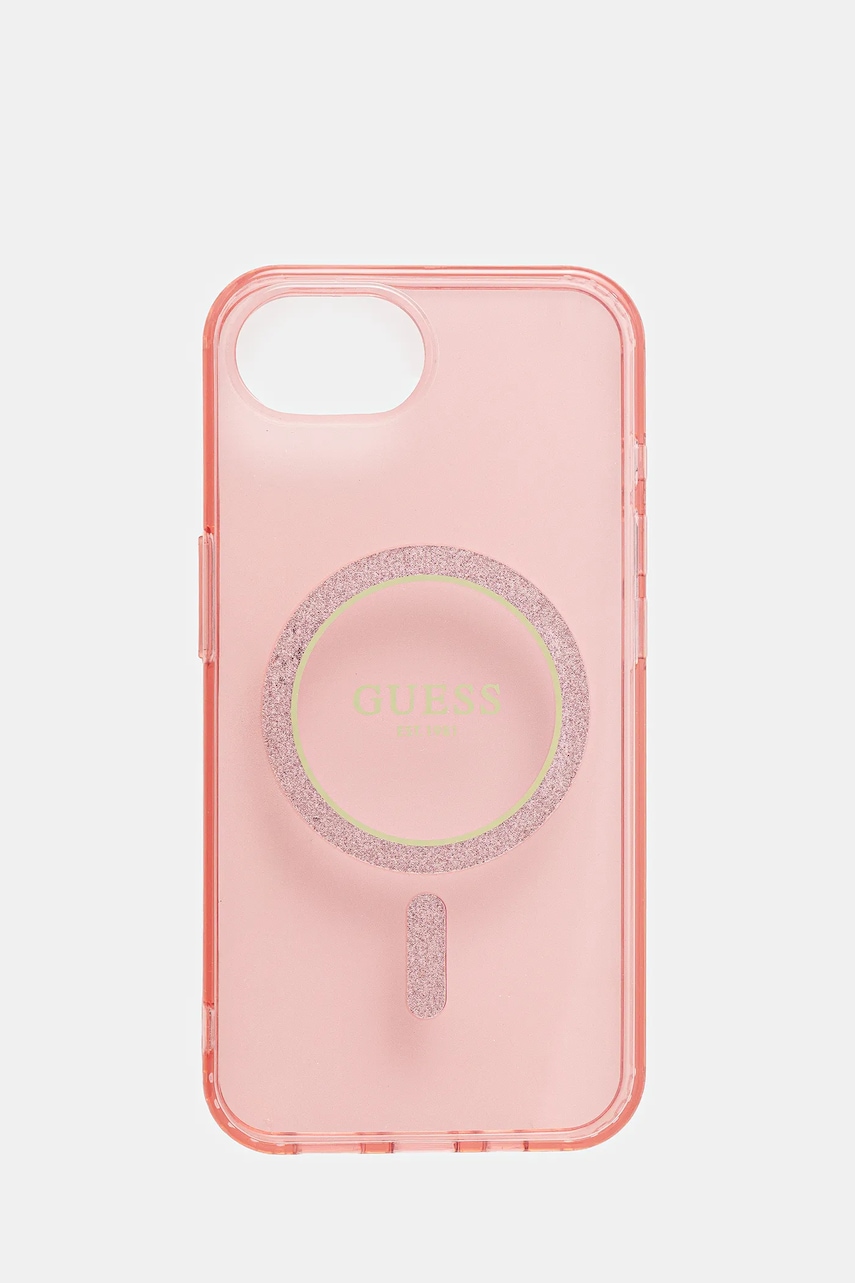 Levně Obal na telefon Guess iPhone 16e růžová barva, GUHMPSE4HFGEREP