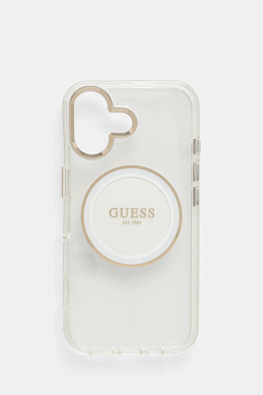 Levně Obal na telefon Guess iPhone 16 bílá barva, GUHMP16SHTDRCEDH