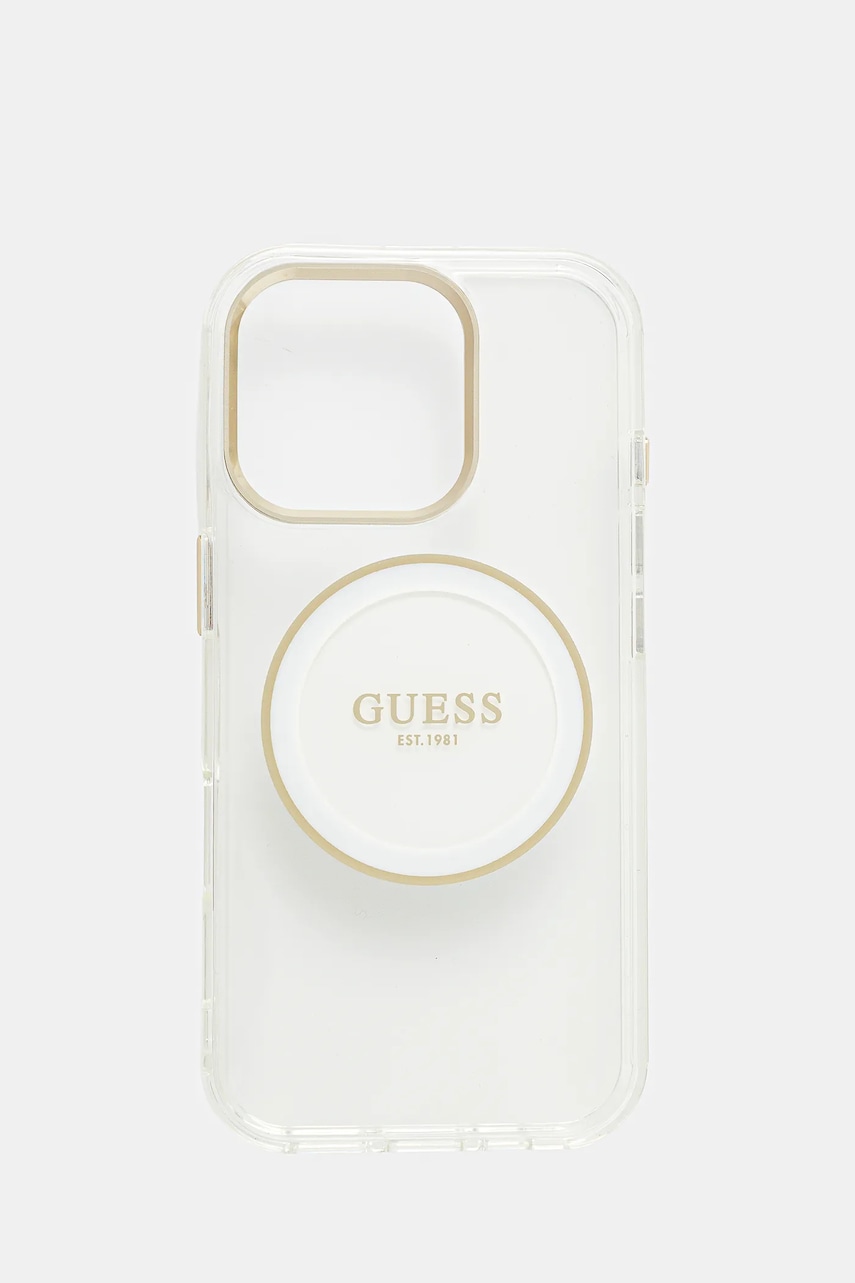 Levně Obal na telefon Guess iPhone 16 Pro bílá barva, GUHMP16LHTDRCEDH