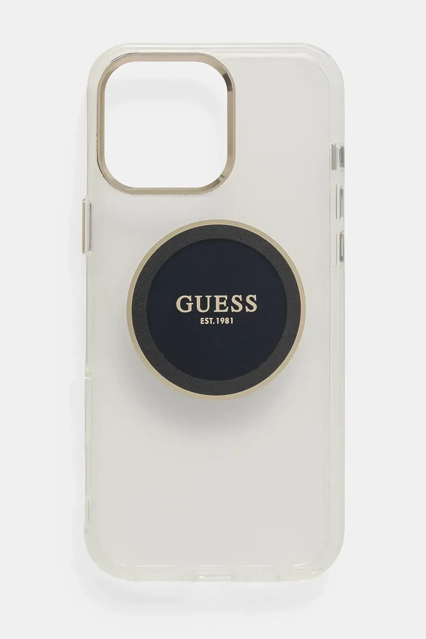 Levně Obal na telefon Guess iPhone 16 Pro Max černá barva, GUHMP16XHTDRCEDK