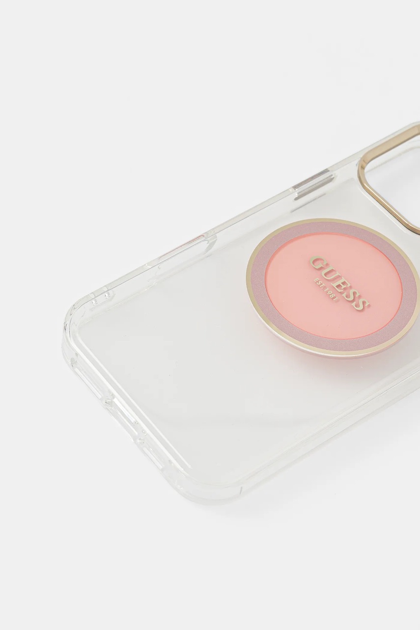 Чехол на телефон Guess iPhone 16 Pro Max цвет розовый GUHMP16XHTDRCEDP