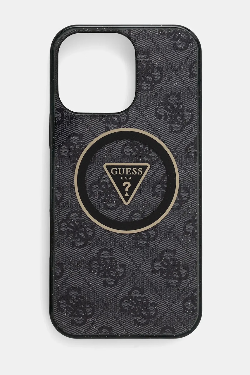 Levně Obal na telefon Guess iPhone 16 Pro Max černá barva, GUHMP16XHG4PRTGK