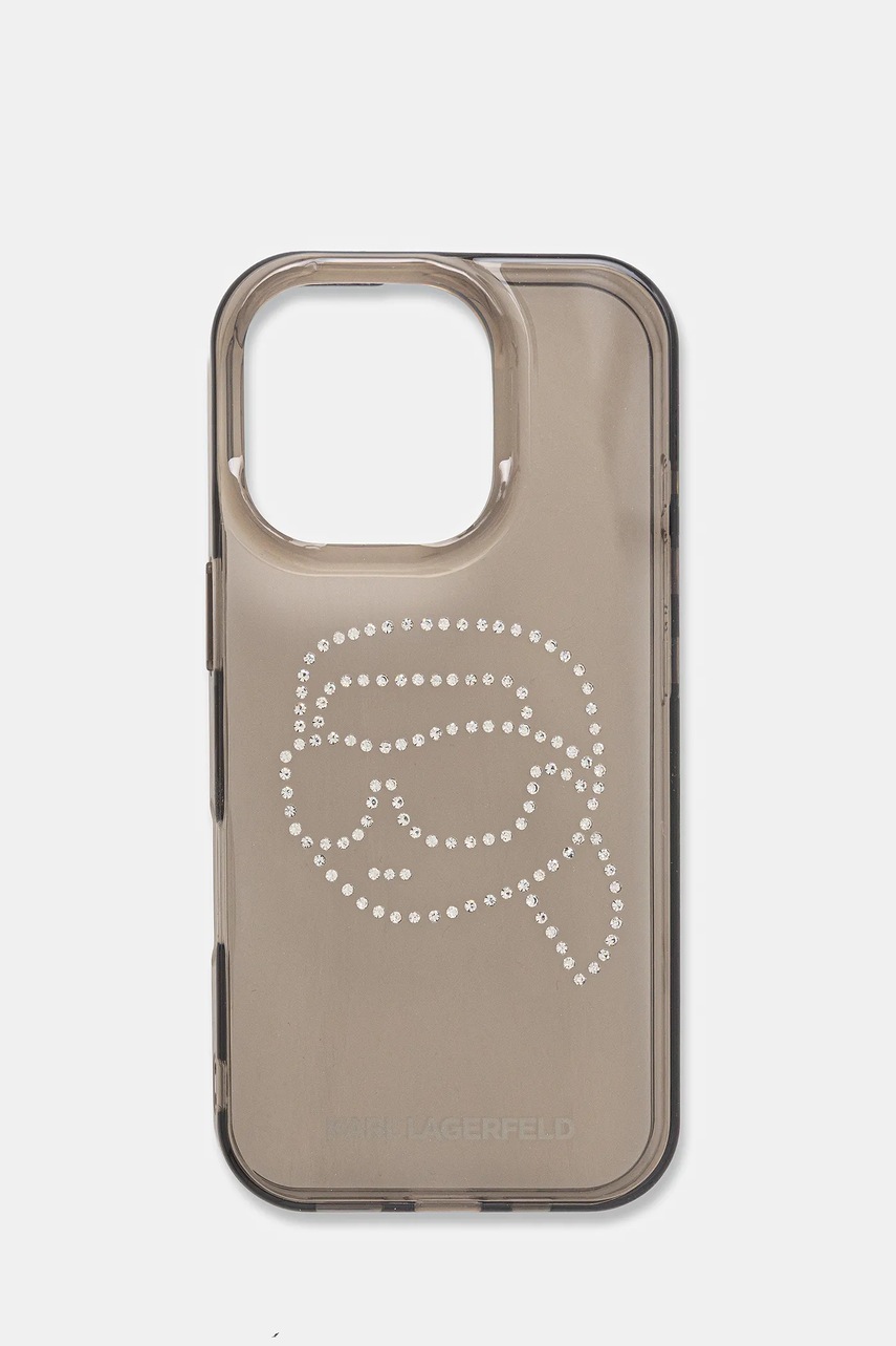 Levně Obal na telefon Karl Lagerfeld iPhone 16 Pro průhledná barva, KLHCP16LHKHDCELK