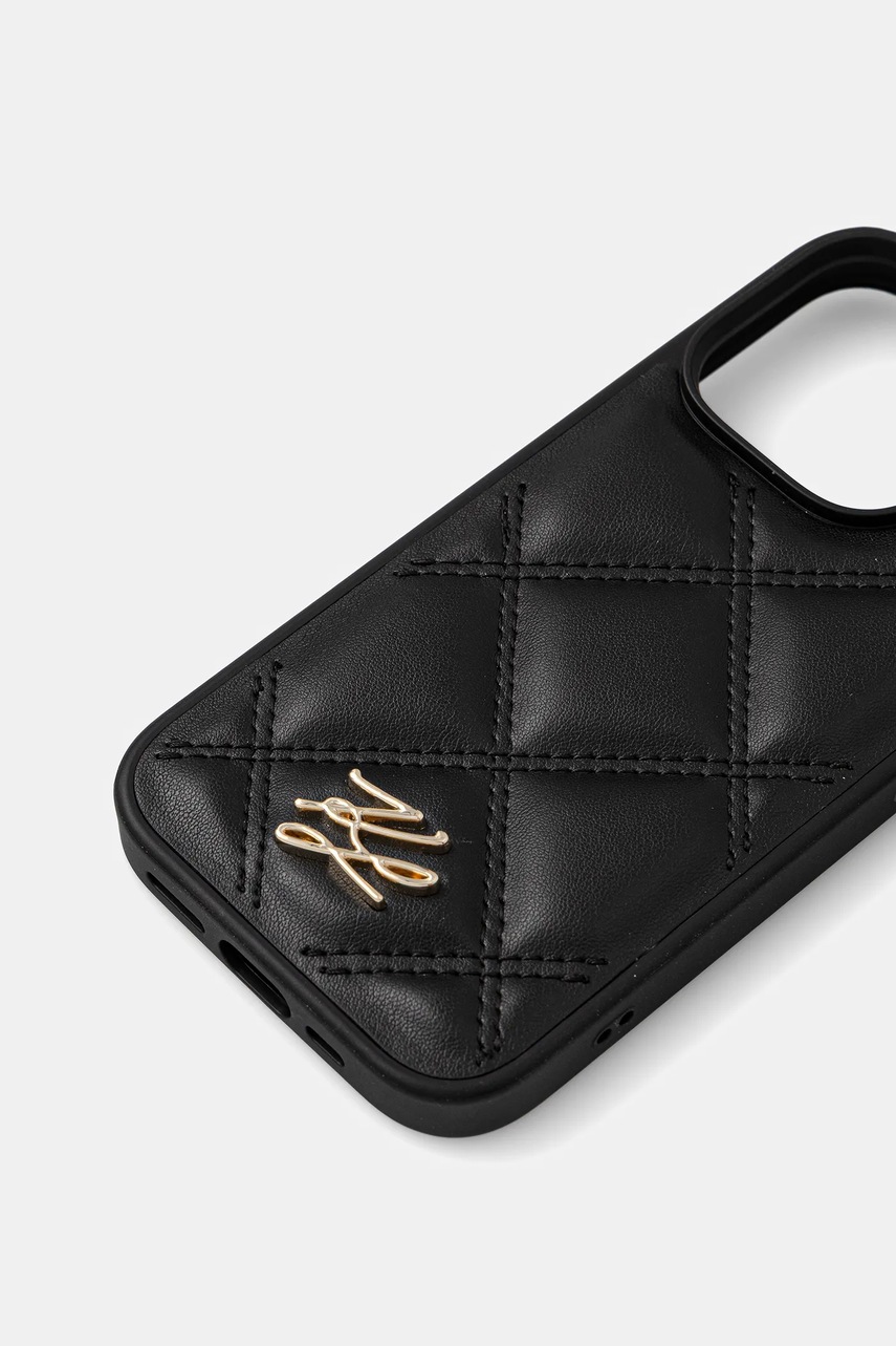 Чехол на телефон Karl Lagerfeld iPhone 16 Pro цвет чёрный KLHCP16LPSQSKLSMSK