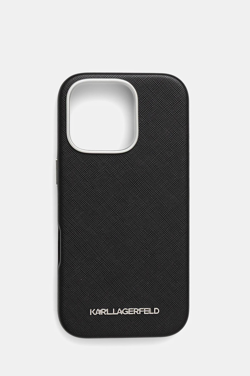 Karl Lagerfeld husă pentru telefon iPhone 16 Pro culoarea negru, KLHMP16LPSAFWMCK
