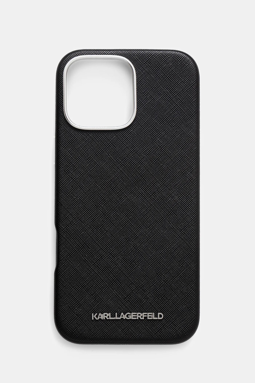 Karl Lagerfeld husă pentru telefon iPhone 16 Pro Max culoarea negru, KLHMP16XPSAFWMCK