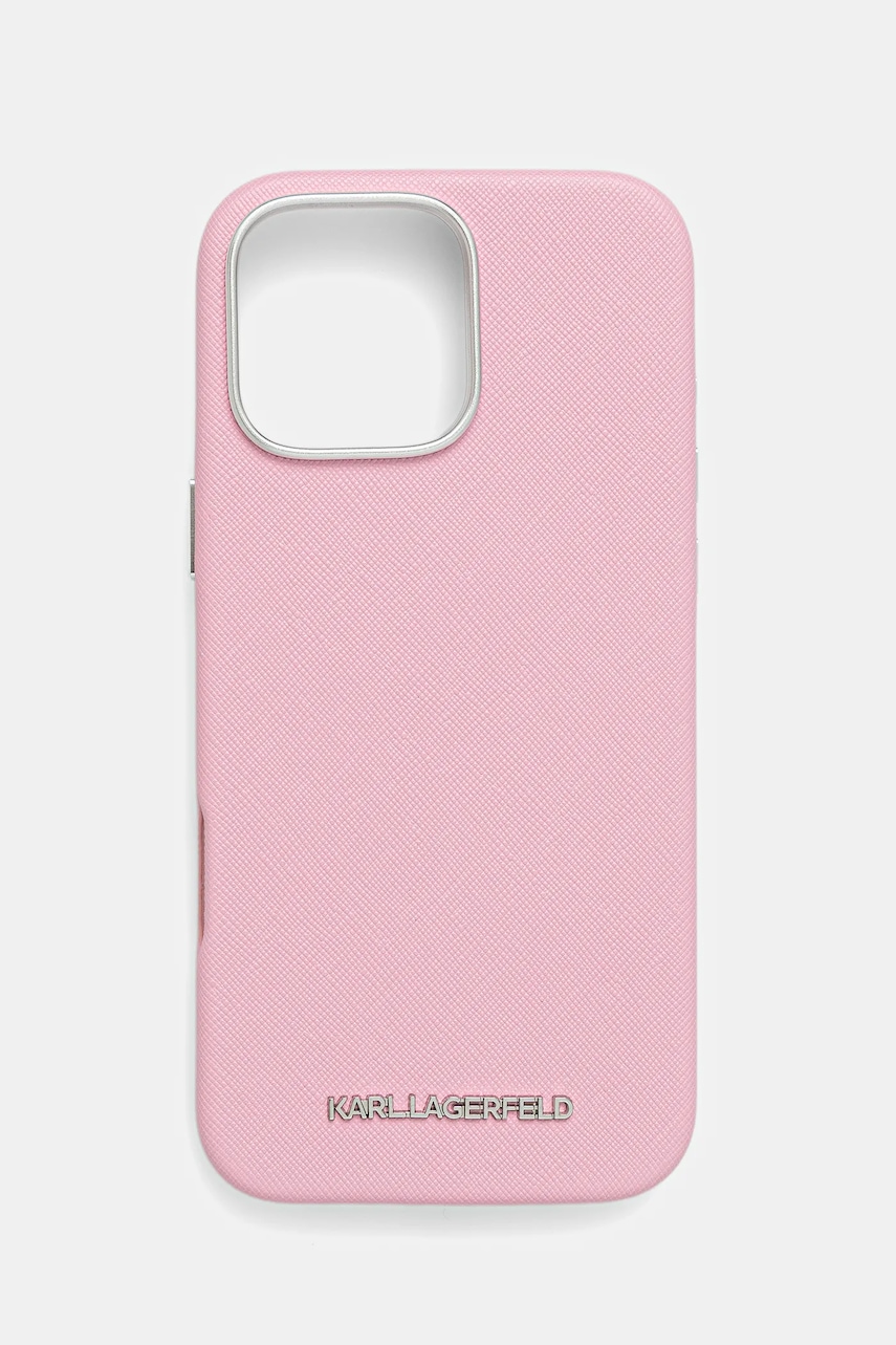 Karl Lagerfeld husă pentru telefon iPhone 16 Pro Max culoarea roz, KLHMP16XPSAFWMCP