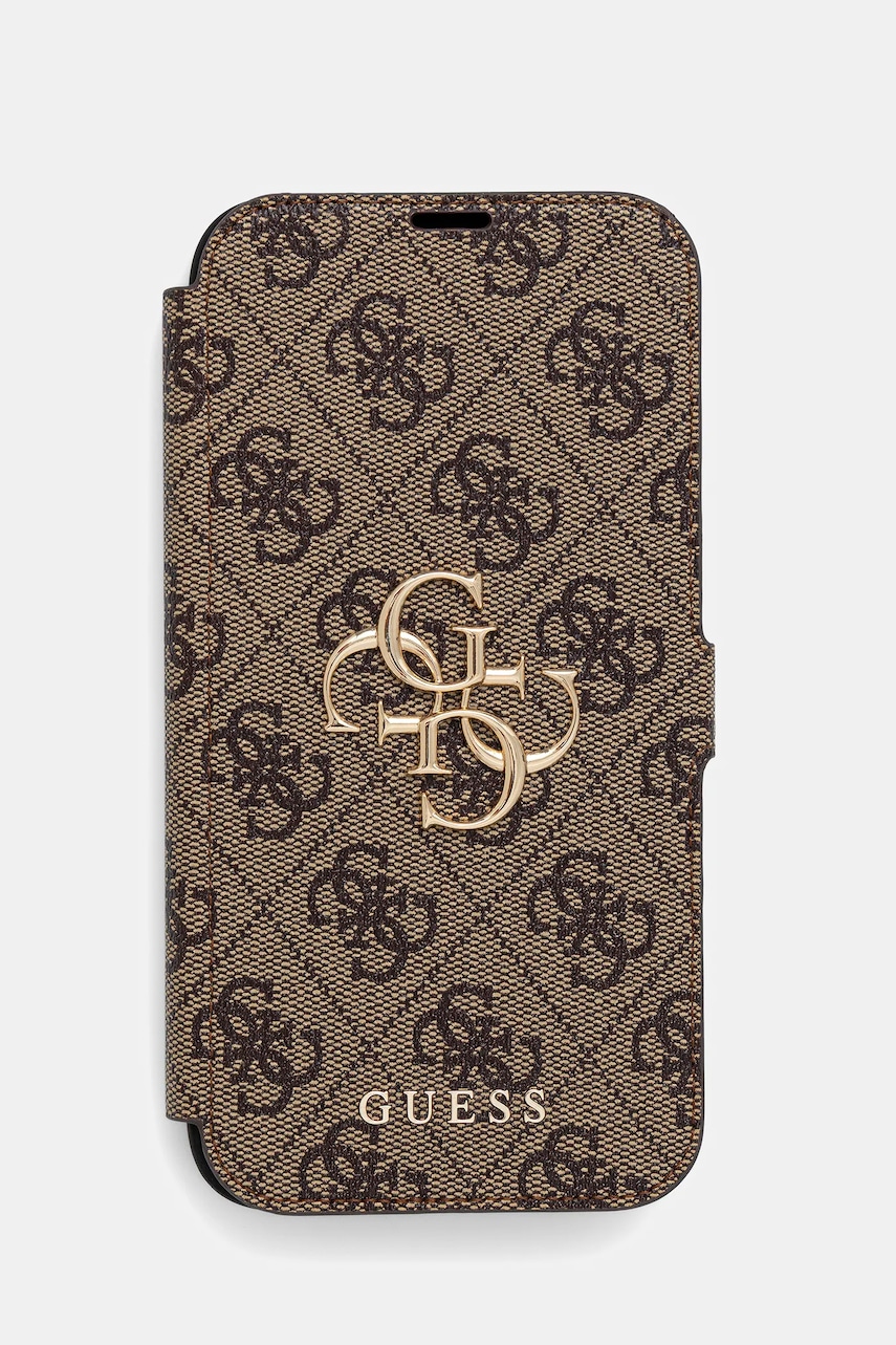 Levně Obal na telefon Guess iPhone 15 Pro Max 6.7" hnědá barva, GUBKP15X4GMGBR