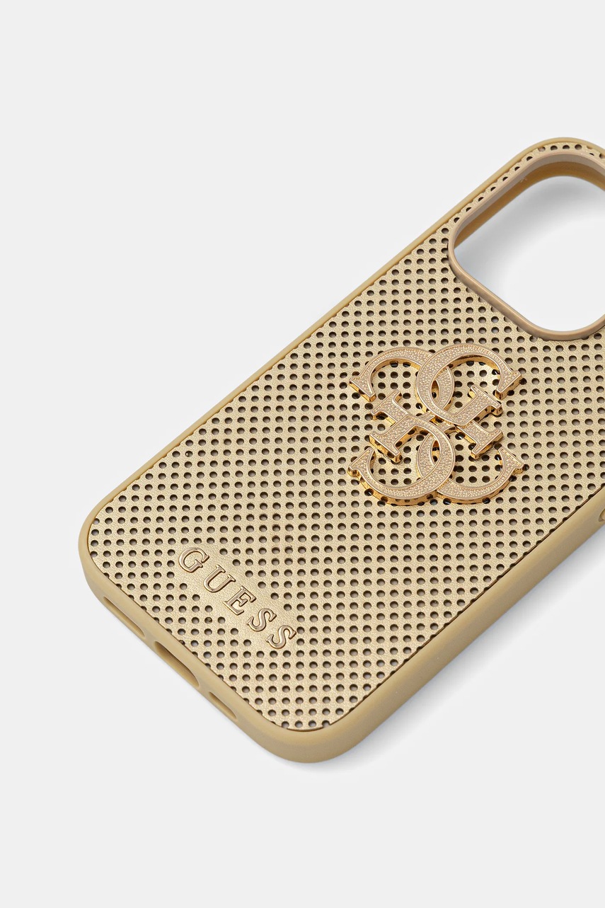 Чехол на телефон Guess iPhone 15 Pro 6.1" цвет золотой GUHCP15LPSP4LGD