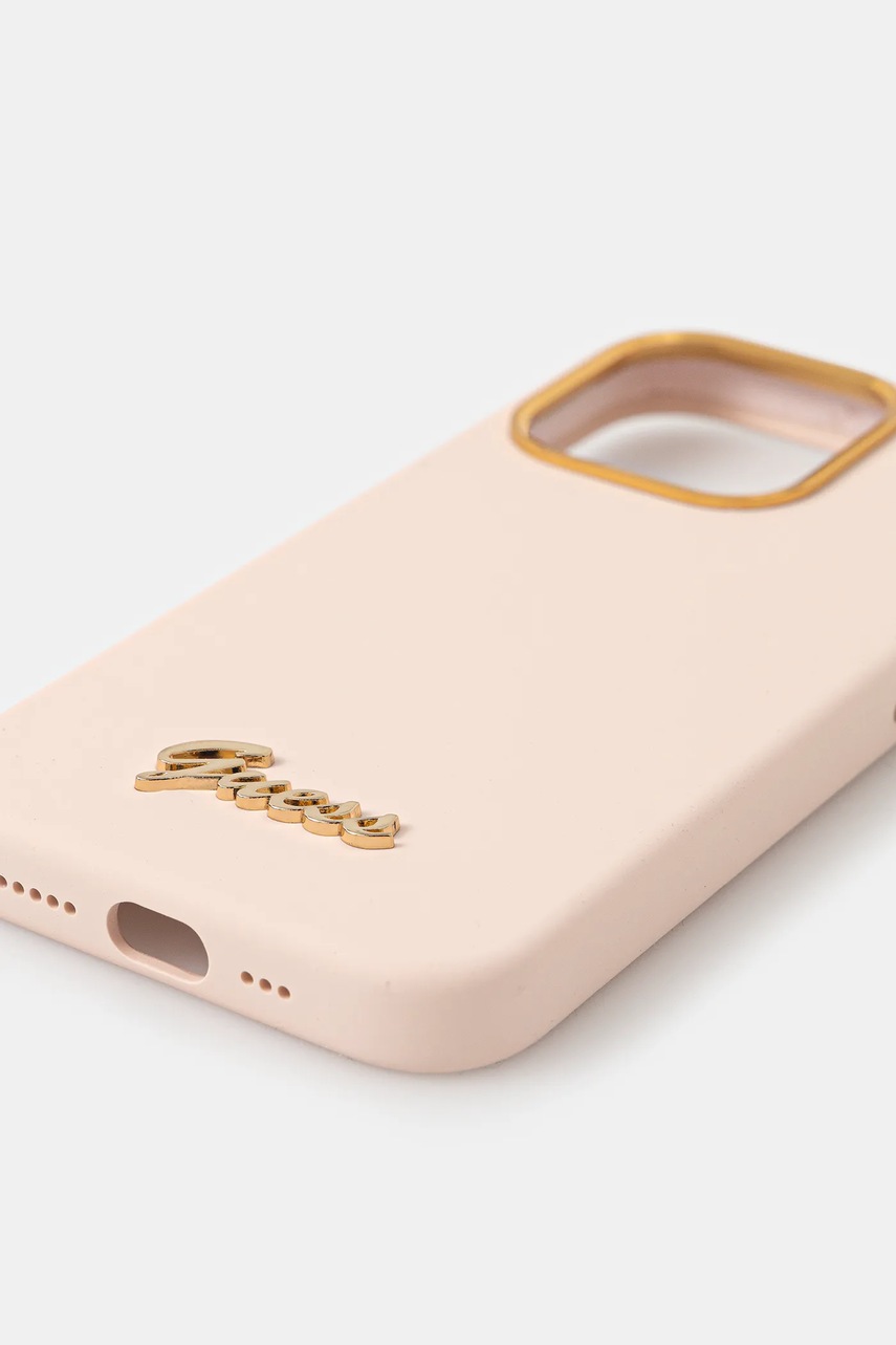 Чехол на телефон Guess iPhone 15 Pro 6.1" цвет розовый GUHCP15LSMBSLP