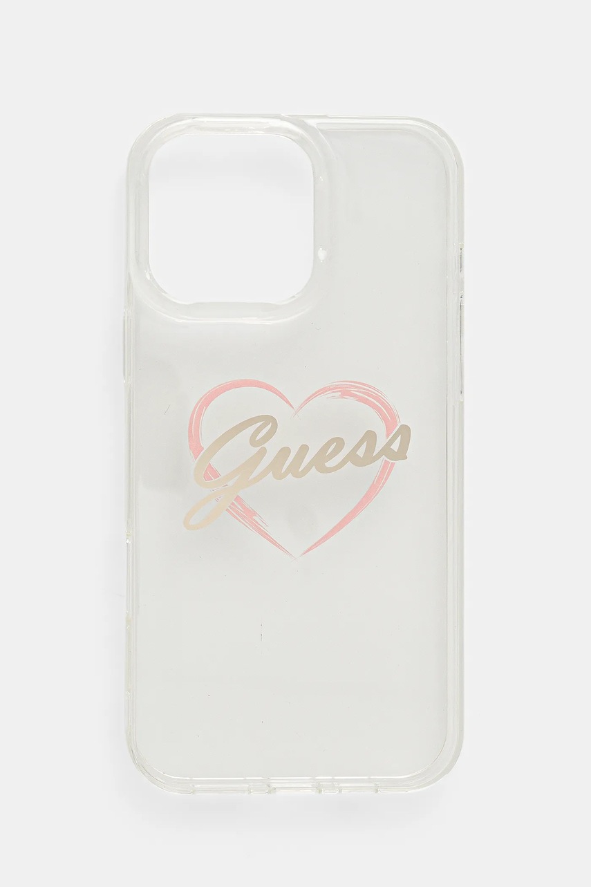 Levně Obal na telefon Guess iPhone 16 Pro Max 6.9" průhledná barva, GUHCP16XHCHGSPT