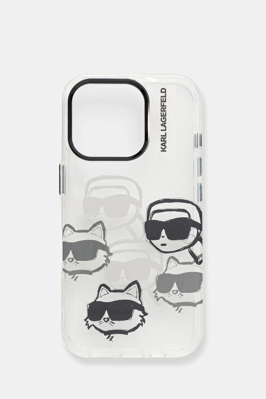 Levně Obal na telefon Karl Lagerfeld iPhone 16 Pro průhledná barva, KLHCP16LHMCHKCT