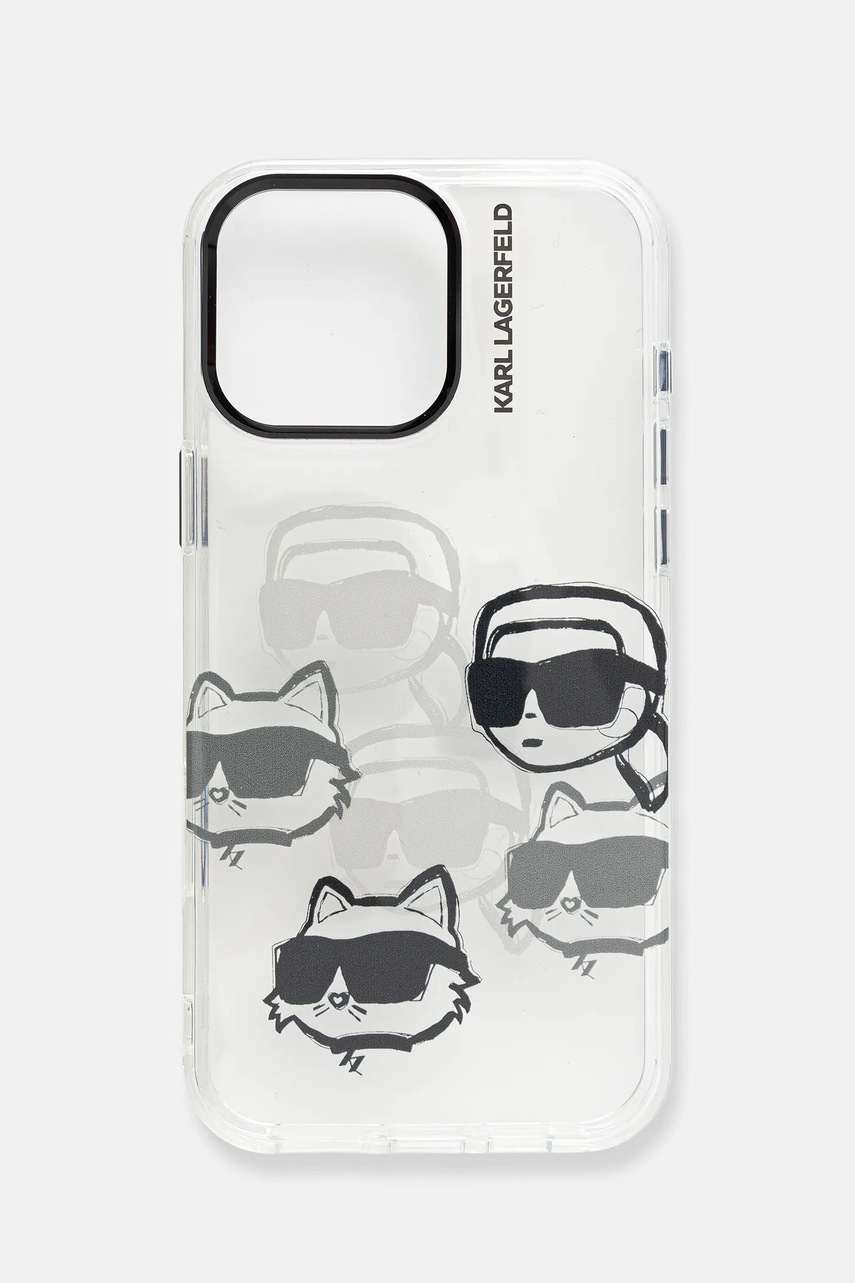 Levně Obal na telefon Karl Lagerfeld iPhone 16 Pro Max průhledná barva, KLHCP16XHMCHKCT