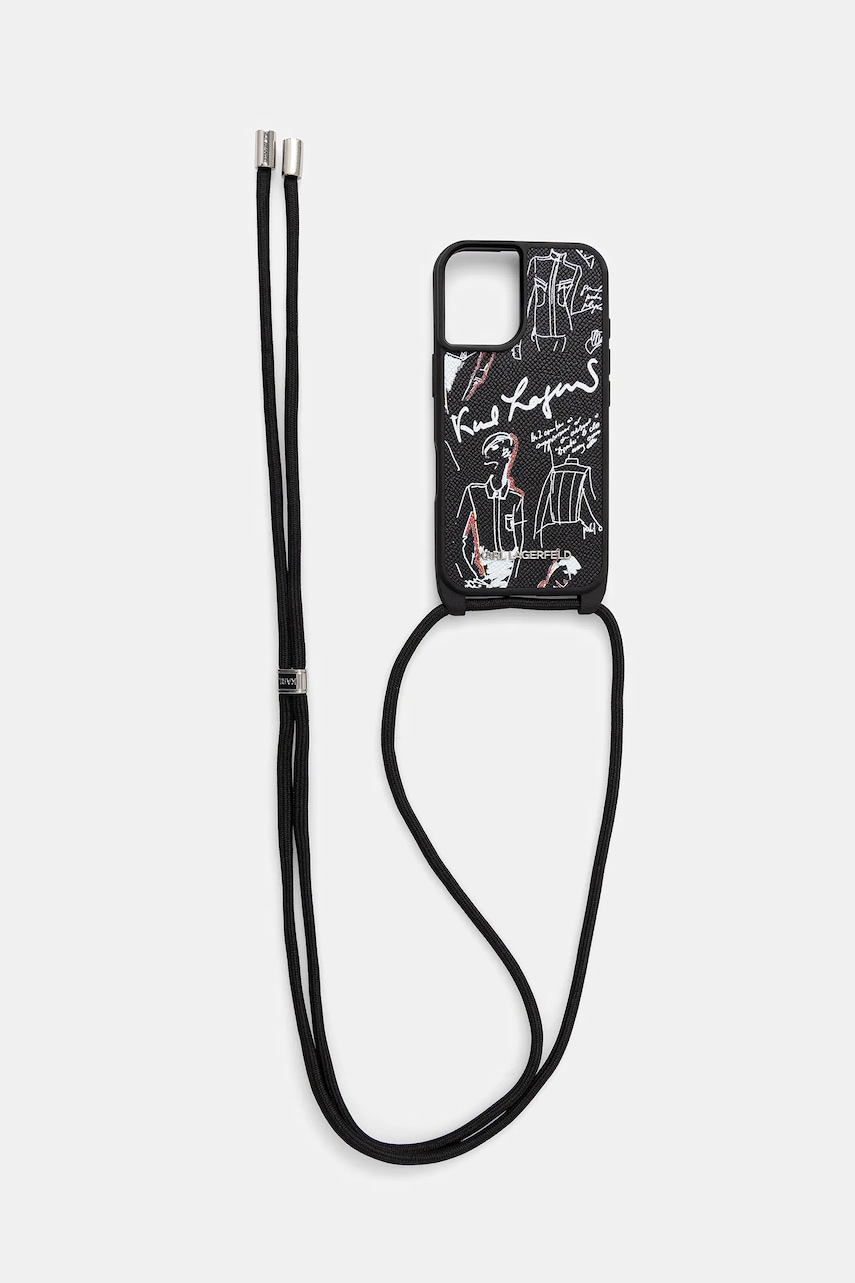 Karl Lagerfeld husă pentru telefon iPhone 16 culoarea negru, KLHCP16SPGGRMPCK