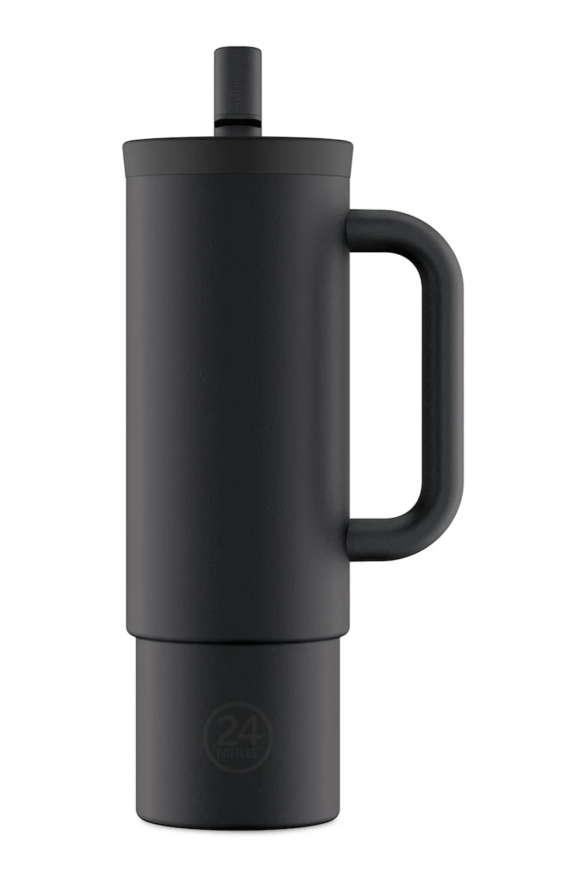 24bottles cană termică Straw 800ml Black culoarea negru, Straw.800.Black