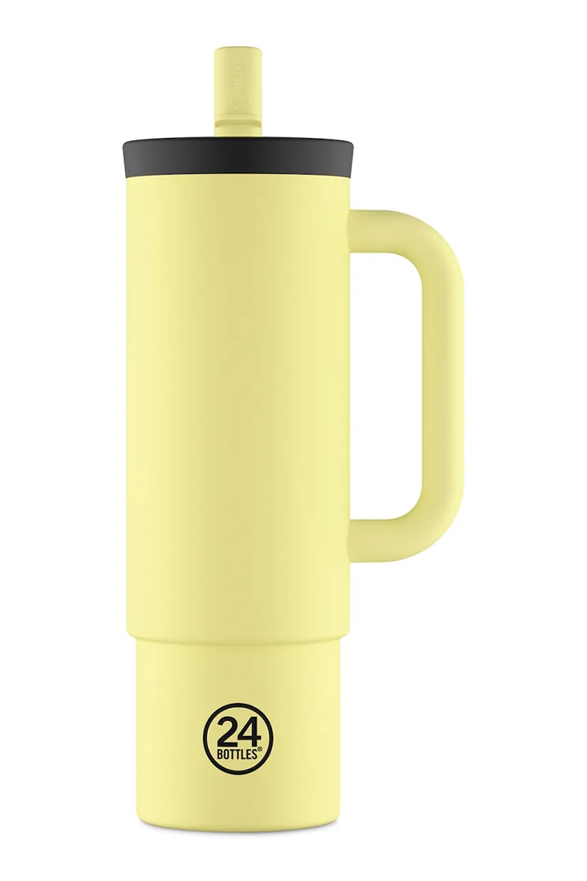 Levně Termohrnek 24bottles Straw 800ml Citrus žlutá barva, Straw.800.Citrus