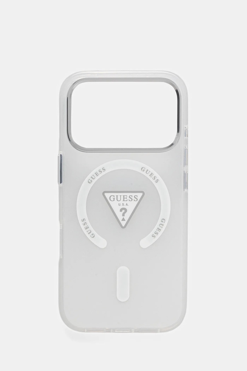 Levně Obal na telefon Guess iPhone 17 Pro průhledná barva, GUHMP17LHGTMLCGT