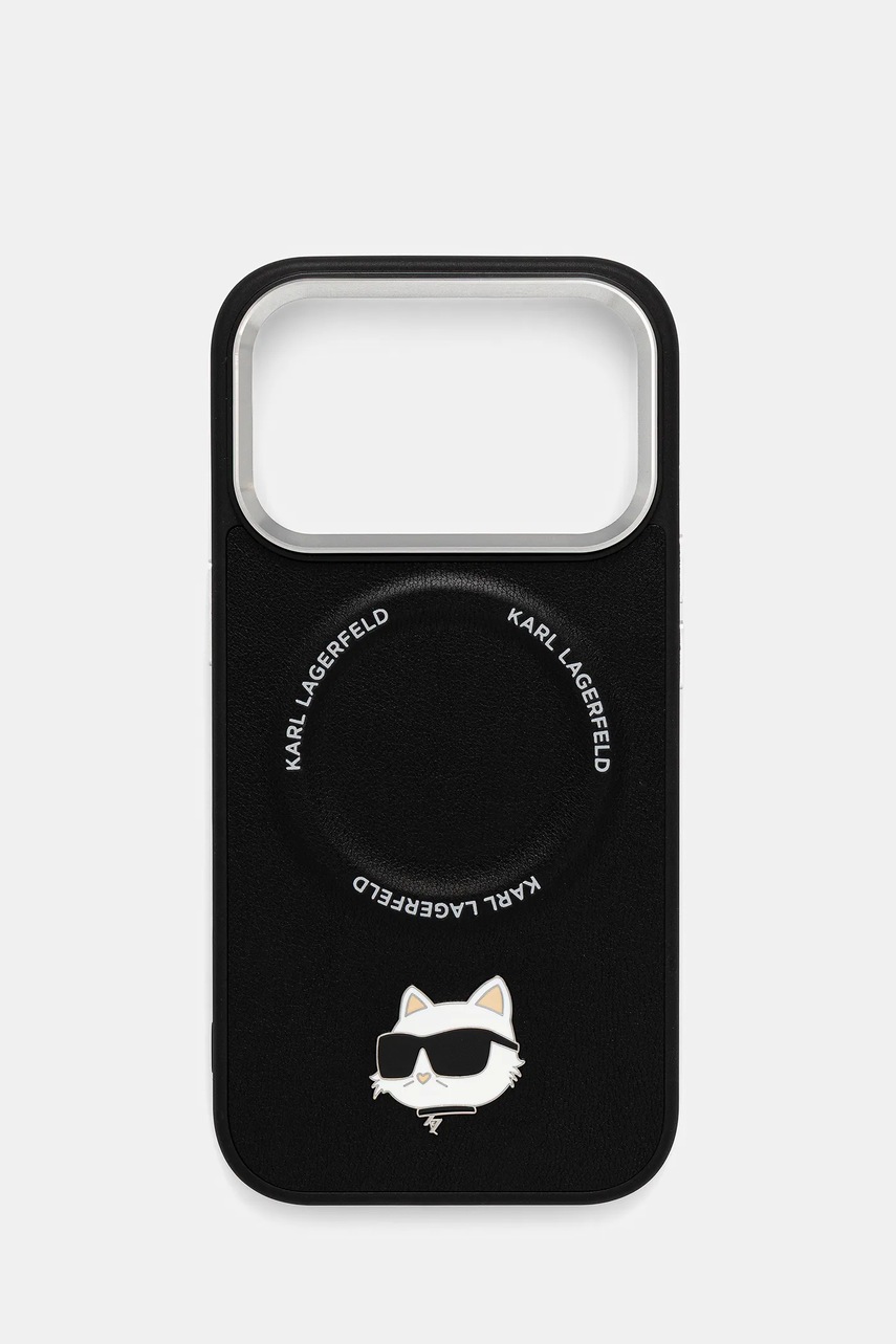 Karl Lagerfeld husă pentru telefon iPhone 17 Pro culoarea negru, KLHMP17LPSMLRCHK