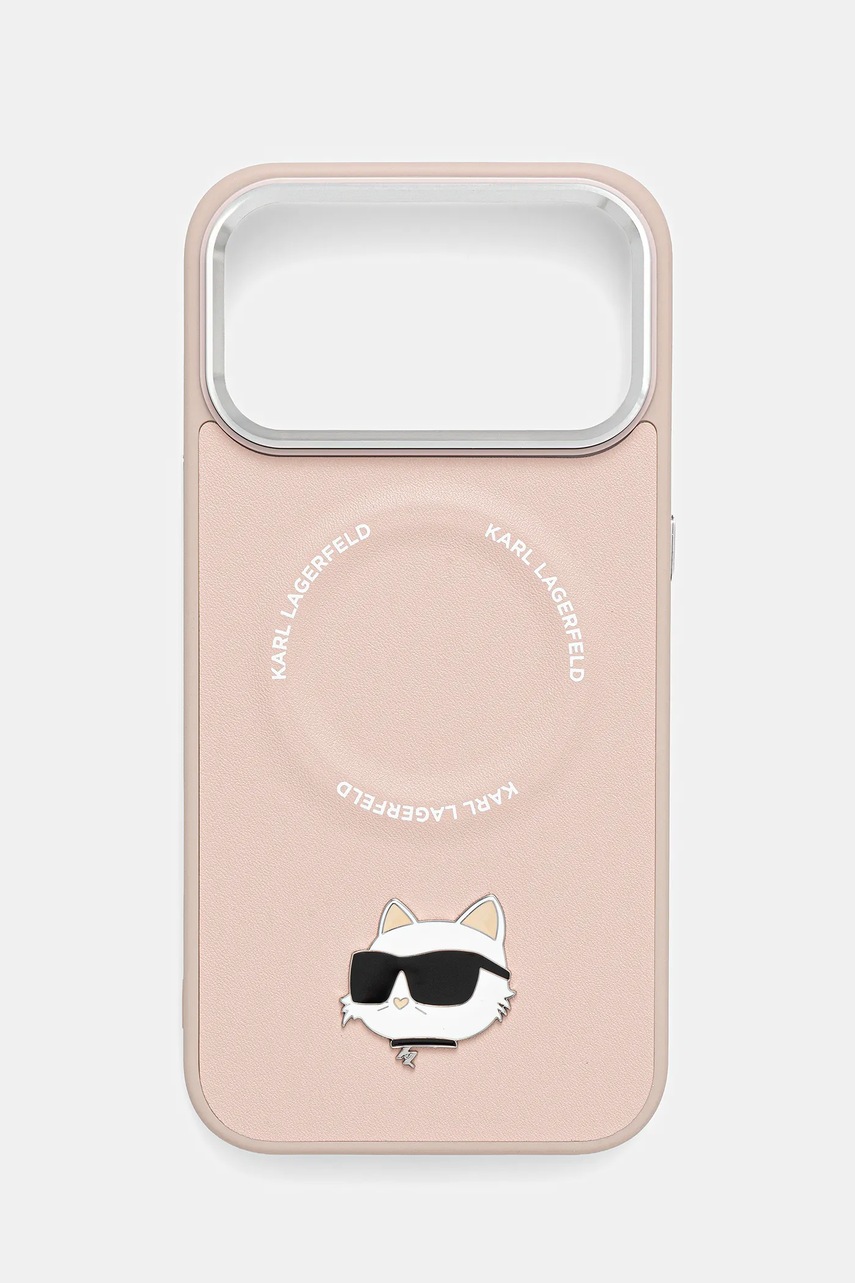 Karl Lagerfeld husă pentru telefon iPhone 17 Pro Max culoarea roz, KLHMP17XPSMLRCHP