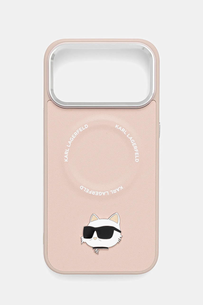 Karl Lagerfeld husă pentru telefon iPhone 17 Pro Max culoarea roz, KLHMP17XPSMLRCHP