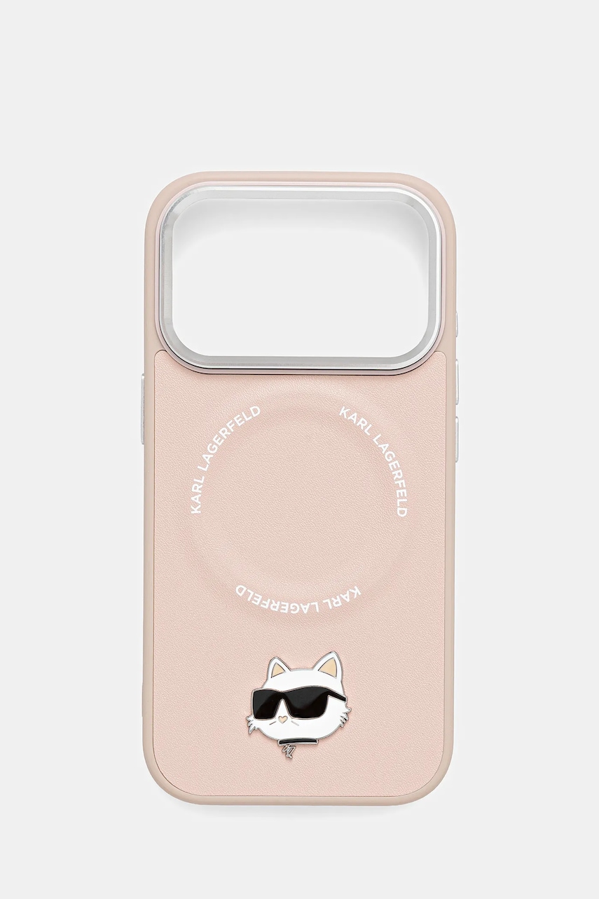 Karl Lagerfeld husă pentru telefon iPhone 17 Pro culoarea roz, KLHMP17LPSMLRCHP