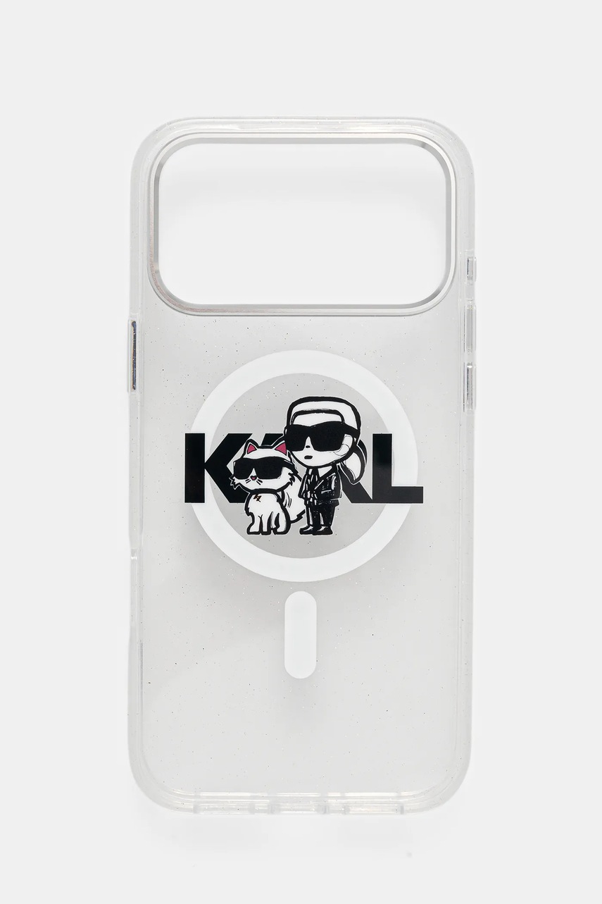 Karl Lagerfeld husă pentru telefon iPhone 17 Pro Max culoarea argintiu, KLHMP17XHGKCGKBT